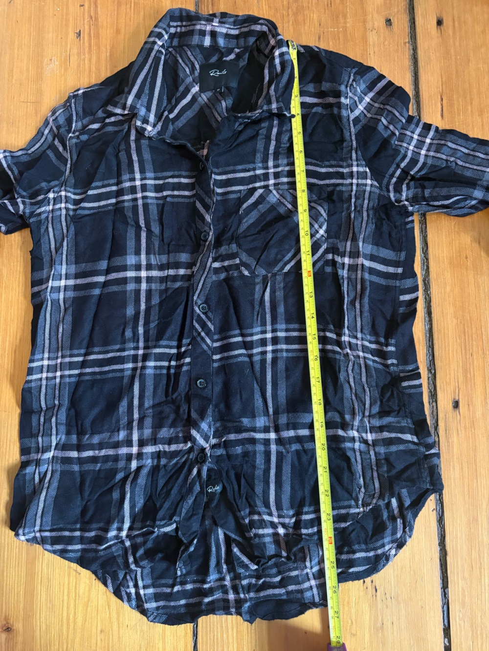 Rails Hunter Plaid Flannel Button Down Onyx Slate Blush, Size Medium (M) Soft - Picture 13 of 16